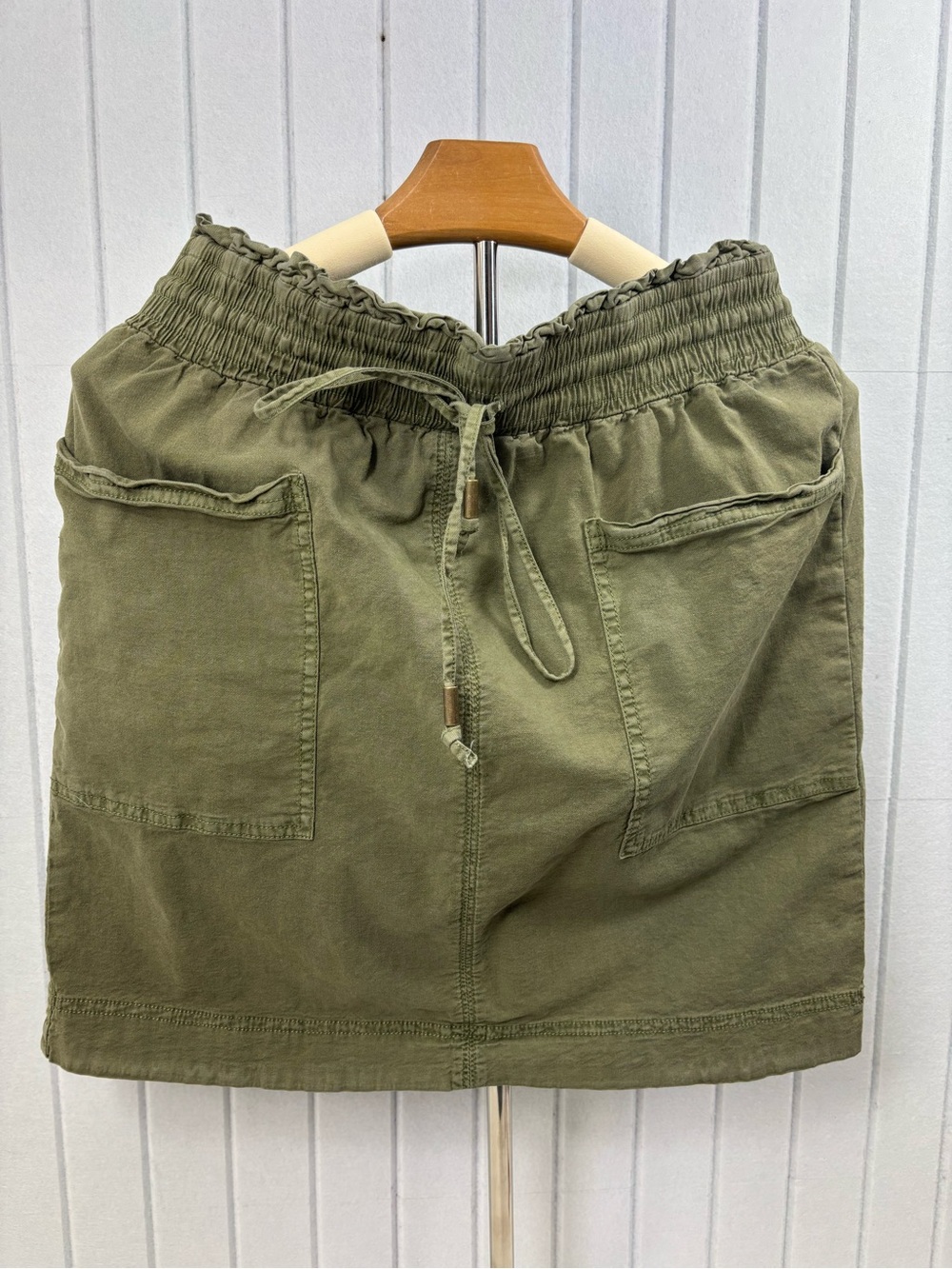Anthropologie Olive Green Elastic Waist Skirt‎ Size  S